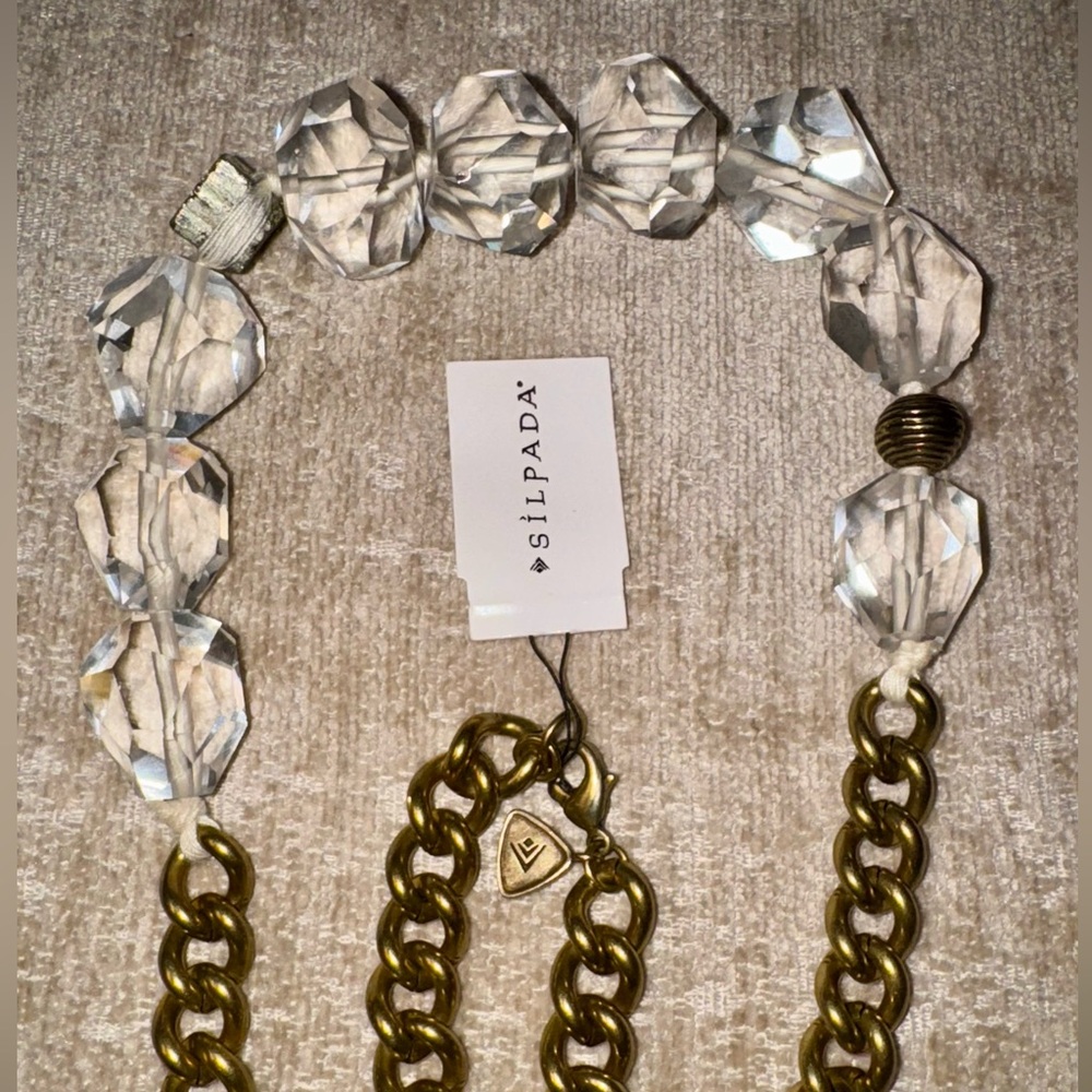 Silpada crystal rocks brass necklace. Pre-loved in excellent condition.